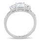 TK3246 - High polished (no plating) Stainless Steel Ring with AAA Grade CZ  in Clear-2