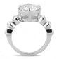 TK3247 - High polished (no plating) Stainless Steel Ring with AAA Grade CZ  in Clear-2