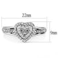 TK3249 - High polished (no plating) Stainless Steel Ring with Top Grade Crystal  in Clear-1