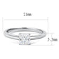 TK3250 - High polished (no plating) Stainless Steel Ring with AAA Grade CZ  in Clear-1