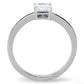 TK3250 - High polished (no plating) Stainless Steel Ring with AAA Grade CZ  in Clear-2