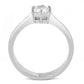 TK3252 - High polished (no plating) Stainless Steel Ring with AAA Grade CZ  in Clear-2