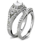 TK3253 - High polished (no plating) Stainless Steel Ring with AAA Grade CZ  in Clear-3