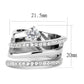 TK3254 - High polished (no plating) Stainless Steel Ring with AAA Grade CZ  in Clear-1