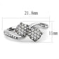 TK3255 - High polished (no plating) Stainless Steel Ring with Top Grade Crystal  in Clear-1