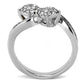 TK3255 - High polished (no plating) Stainless Steel Ring with Top Grade Crystal  in Clear-2