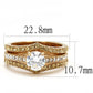 TK3264 - IP Rose Gold(Ion Plating) Stainless Steel Ring with AAA Grade CZ  in Clear-1