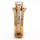 TK3264 - IP Rose Gold(Ion Plating) Stainless Steel Ring with AAA Grade CZ  in Clear-4