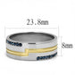 TK3266 - Two-Tone IP Gold (Ion Plating) Stainless Steel Ring with Top Grade Crystal  in Montana-1