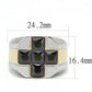 TK3271 - Two-Tone IP Gold (Ion Plating) Stainless Steel Ring with AAA Grade CZ  in Black Diamond-1