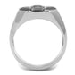 TK3271 - Two-Tone IP Gold (Ion Plating) Stainless Steel Ring with AAA Grade CZ  in Black Diamond-2