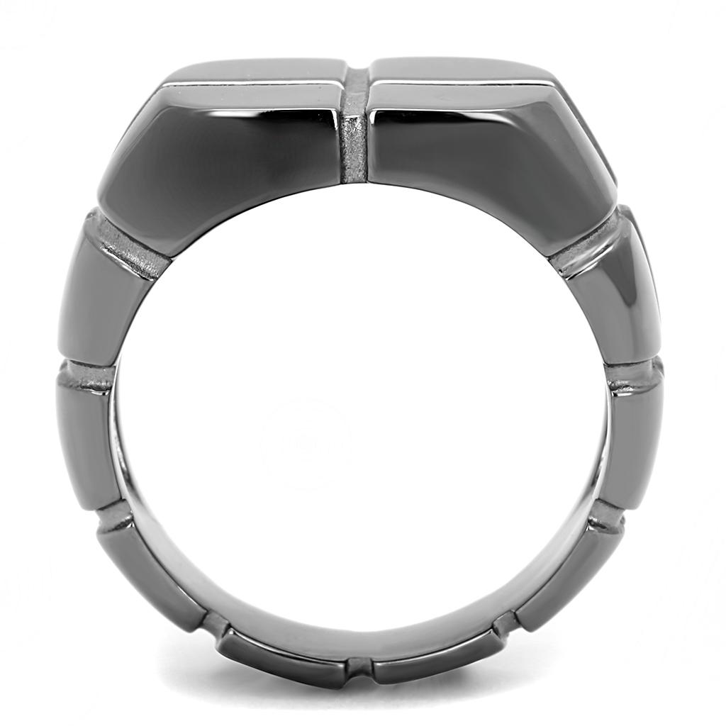 TK3273 - IP Light Black  (IP Gun) Stainless Steel Ring with No Stone-2