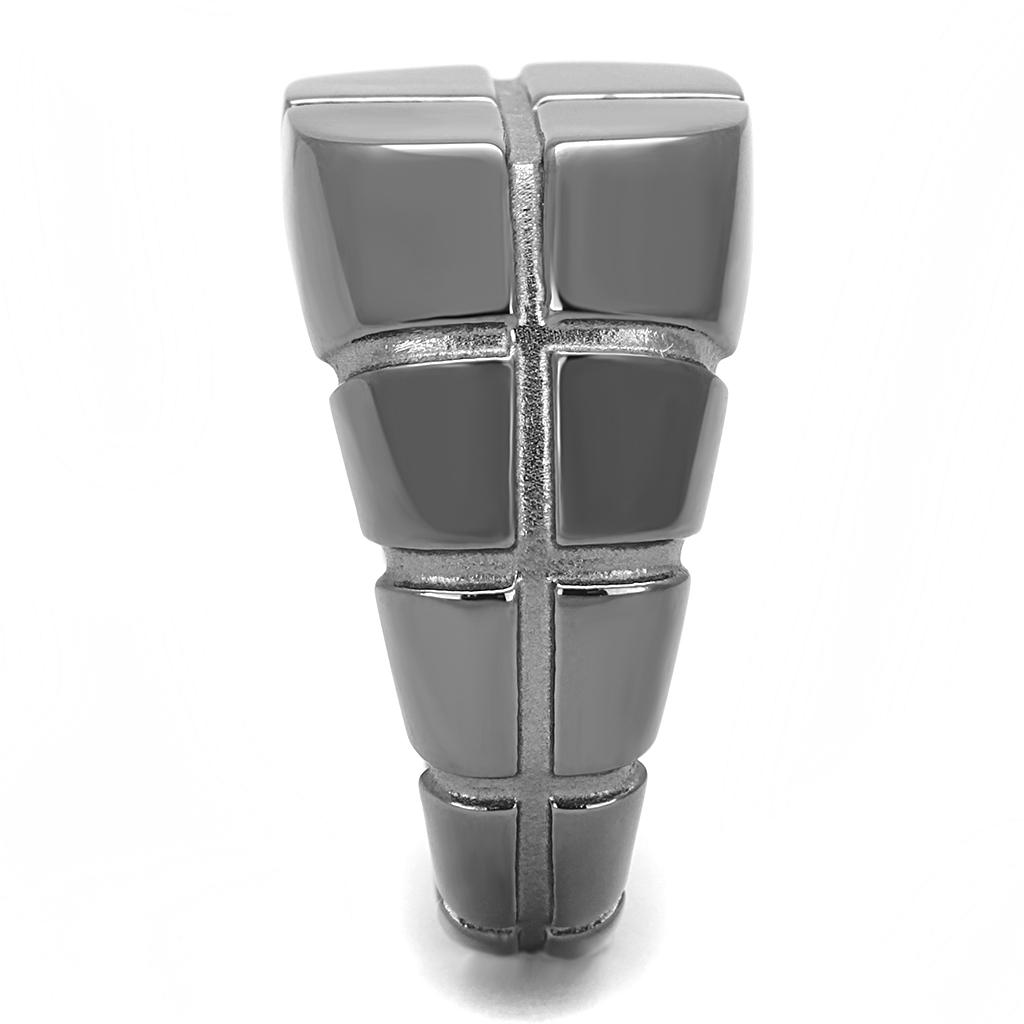 TK3273 - IP Light Black  (IP Gun) Stainless Steel Ring with No Stone-3