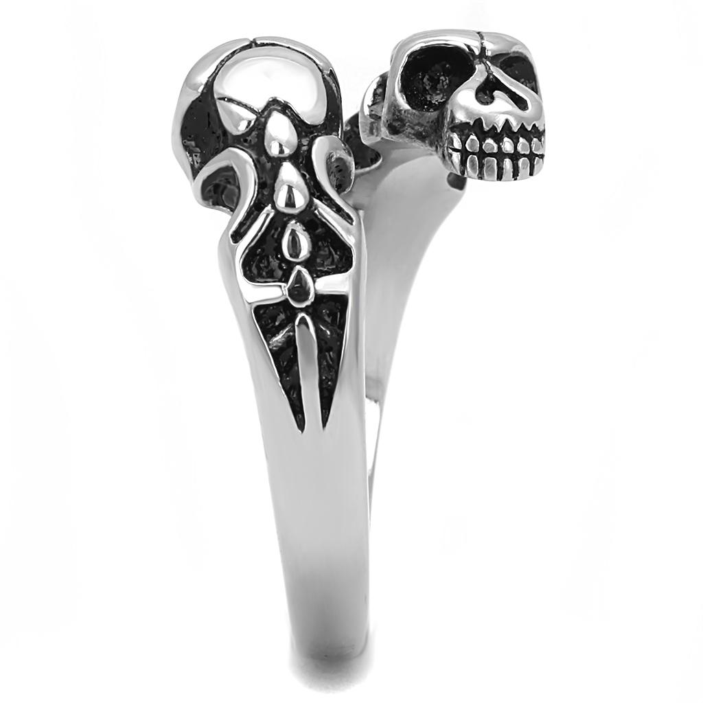 TK3276 - High polished (no plating) Stainless Steel Ring with Epoxy  in Jet-3