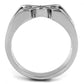 TK3278 - High polished (no plating) Stainless Steel Ring with AAA Grade CZ  in Clear-2