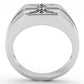 TK3279 - High polished (no plating) Stainless Steel Ring with Epoxy  in Jet-2