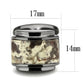 TK3290 - IP Light Black  (IP Gun) Stainless Steel Cufflink with Semi-Precious Oligoclase in Animal pattern-1