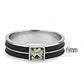 TK3292 - High polished (no plating) Stainless Steel Ring with Top Grade Crystal  in Black Diamond-1