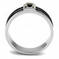 TK3292 - High polished (no plating) Stainless Steel Ring with Top Grade Crystal  in Black Diamond-2