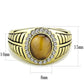 TK3293 - IP Gold(Ion Plating) Stainless Steel Ring with Synthetic Tiger Eye in Topaz-1