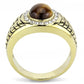 TK3293 - IP Gold(Ion Plating) Stainless Steel Ring with Synthetic Tiger Eye in Topaz-2