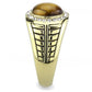 TK3293 - IP Gold(Ion Plating) Stainless Steel Ring with Synthetic Tiger Eye in Topaz-3