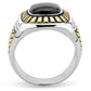 TK3294 - Two-Tone IP Gold (Ion Plating) Stainless Steel Ring with Synthetic Onyx in Jet-2