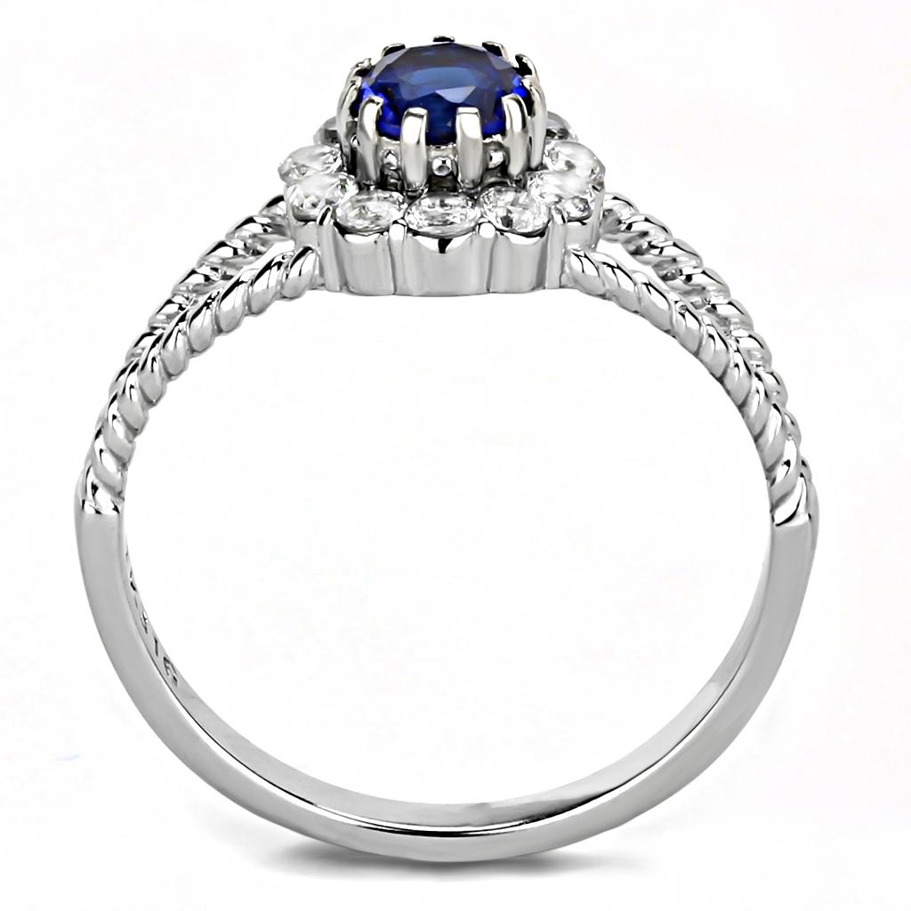 TK3427 - High polished (no plating) Stainless Steel Ring with Synthetic Synthetic Glass in Montana-2