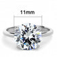 TK3428 - High polished (no plating) Stainless Steel Ring with AAA Grade CZ  in Clear-1