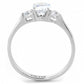 TK3431 - High polished (no plating) Stainless Steel Ring with AAA Grade CZ  in Clear-2