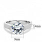 TK3432 - High polished (no plating) Stainless Steel Ring with AAA Grade CZ  in Clear-1