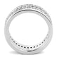 TK3435 - High polished (no plating) Stainless Steel Ring with AAA Grade CZ  in Clear-2