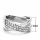 TK3436 - High polished (no plating) Stainless Steel Ring with Top Grade Crystal  in Clear-1