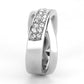 TK3436 - High polished (no plating) Stainless Steel Ring with Top Grade Crystal  in Clear-3