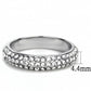 TK3437 - High polished (no plating) Stainless Steel Ring with Top Grade Crystal  in Clear-1