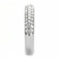 TK3437 - High polished (no plating) Stainless Steel Ring with Top Grade Crystal  in Clear-3