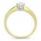 TK3440 - Two-Tone IP Gold (Ion Plating) Stainless Steel Ring with AAA Grade CZ  in Clear-2