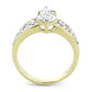 TK3442 - Two-Tone IP Gold (Ion Plating) Stainless Steel Ring with AAA Grade CZ  in Clear-2