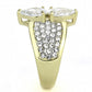 TK3442 - Two-Tone IP Gold (Ion Plating) Stainless Steel Ring with AAA Grade CZ  in Clear-3