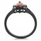 TK3445 - IP Black(Ion Plating) Stainless Steel Ring with AAA Grade CZ  in Garnet-2