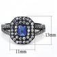 TK3449 - IP Black(Ion Plating) Stainless Steel Ring with Synthetic Synthetic Glass in Montana-1