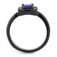 TK3450 - IP Black(Ion Plating) Stainless Steel Ring with AAA Grade CZ  in Tanzanite-2