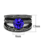 TK3453 - IP Light Black  (IP Gun) Stainless Steel Ring with Top Grade Crystal  in Sapphire-1