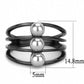 TK3454 - IP Black(Ion Plating) Stainless Steel Ring with Synthetic Pearl in Gray-1