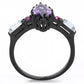 TK3456 - IP Black(Ion Plating) Stainless Steel Ring with AAA Grade CZ  in Amethyst-2