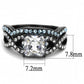 TK3457 - IP Black(Ion Plating) Stainless Steel Ring with AAA Grade CZ  in Clear-1