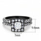 TK3458 - IP Black(Ion Plating) Stainless Steel Ring with AAA Grade CZ  in Clear-1