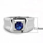 TK3459 - High polished (no plating) Stainless Steel Ring with Synthetic Synthetic Glass in Montana-1