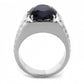 TK3461 - High polished (no plating) Stainless Steel Ring with Synthetic Synthetic Glass in Montana-2