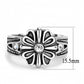 TK3462 - High polished (no plating) Stainless Steel Ring with Top Grade Crystal  in Clear-1